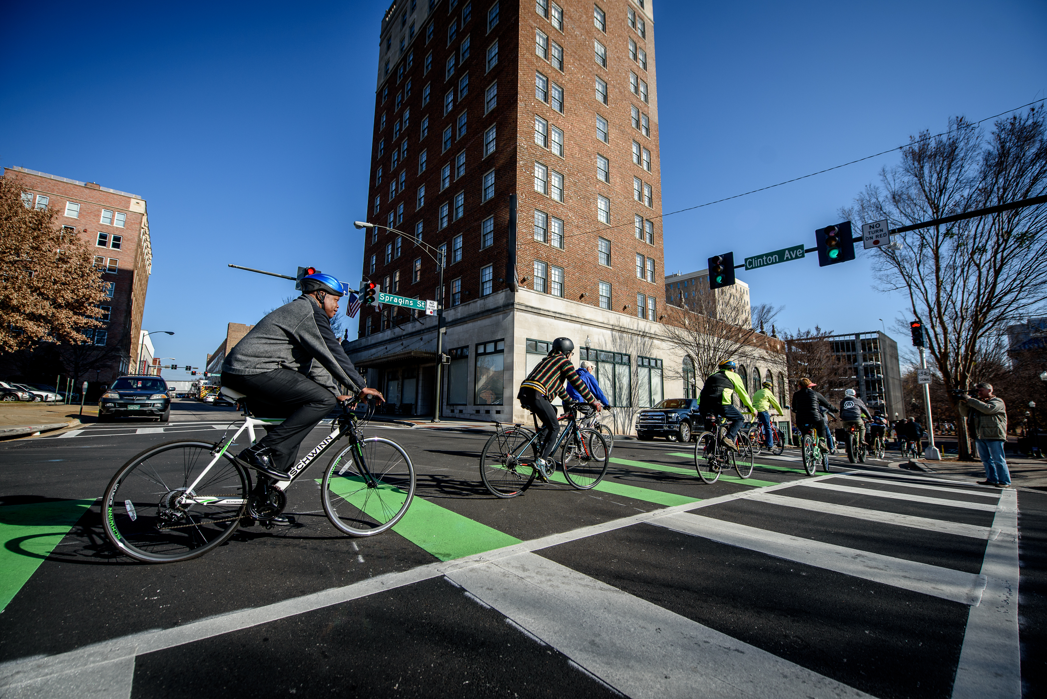 Bikers in downtown Huntsville.